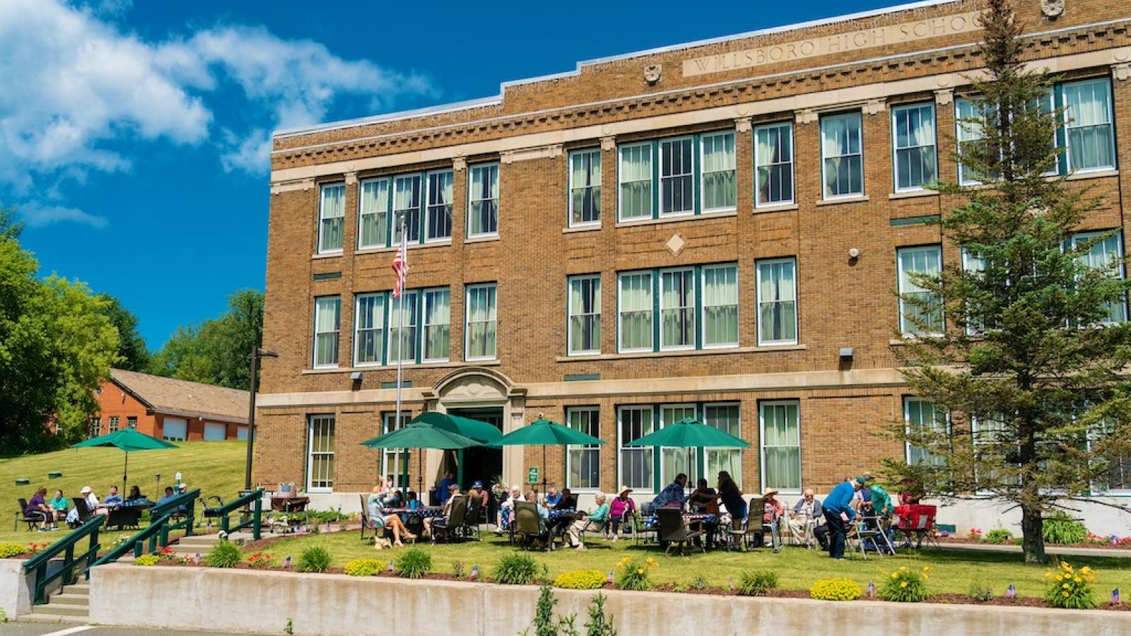 A view of the CVSC building and surrounding landscape. 