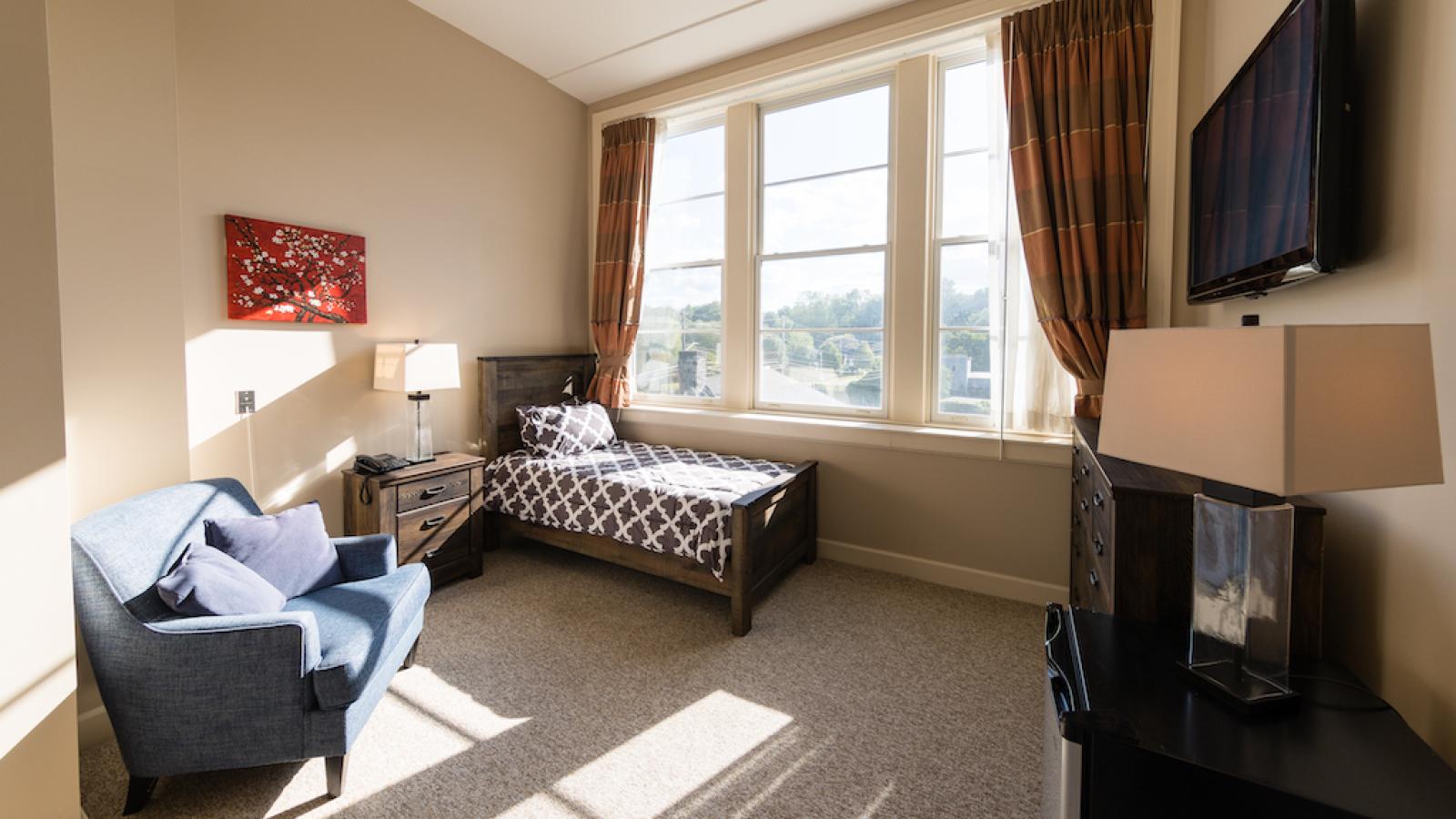 A resident's spacious room.